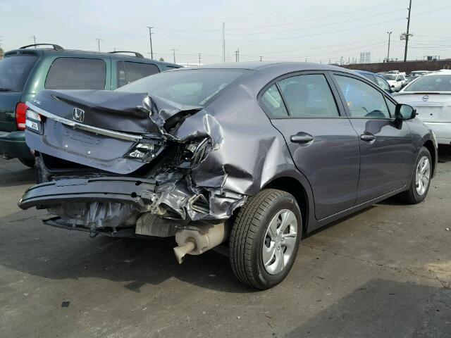 19XFB2F5XEE202815 - 2014 HONDA CIVIC LX GRAY photo 4