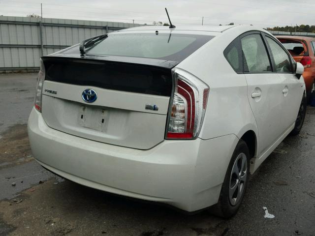 JTDKN3DU0E0388508 - 2014 TOYOTA PRIUS WHITE photo 4