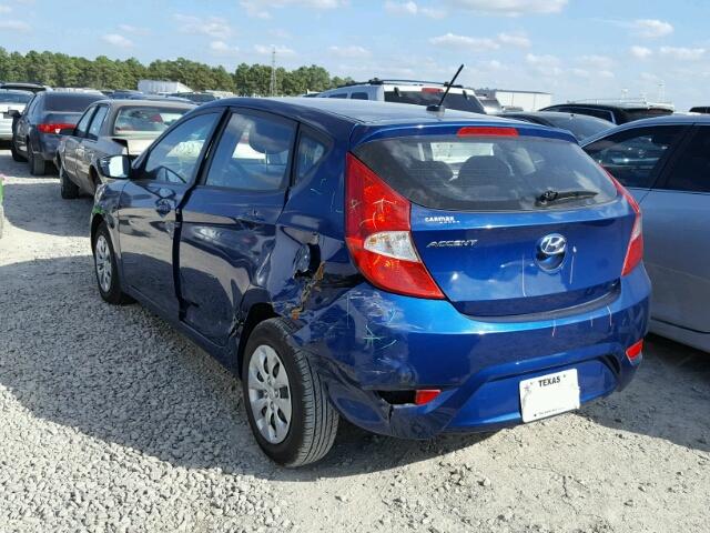 KMHCT5AE4GU243191 - 2016 HYUNDAI ACCENT SE BLUE photo 3