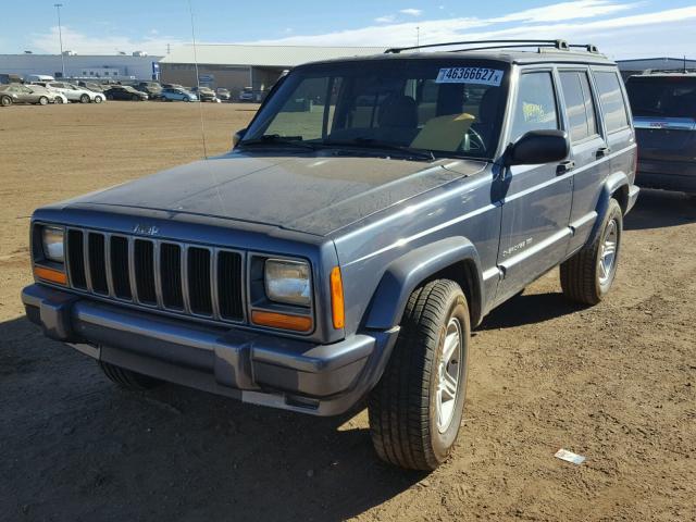 1J4FF58S41L555197 - 2001 JEEP CHEROKEE C BLUE photo 2