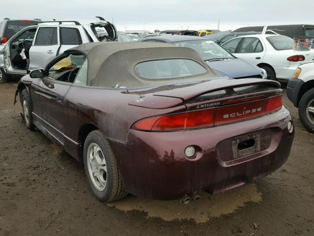 4A3AX35G6WE133703 - 1998 MITSUBISHI ECLIPSE SP MAROON photo 3