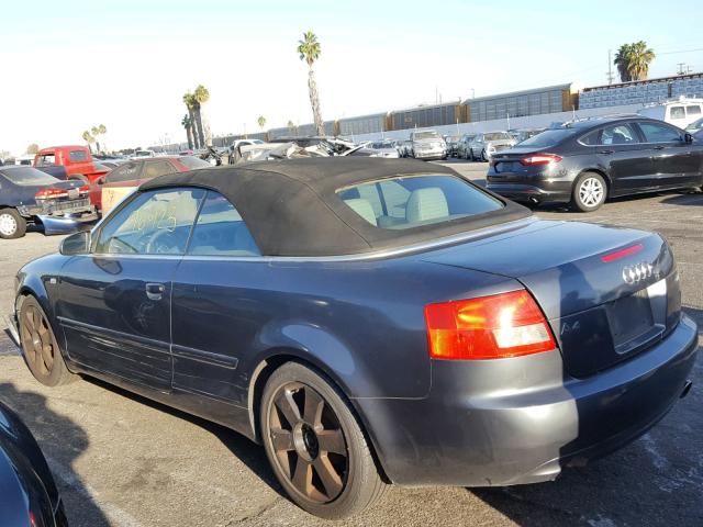 WAUAC48H56K007498 - 2006 AUDI A4 1.8 CAB GRAY photo 3