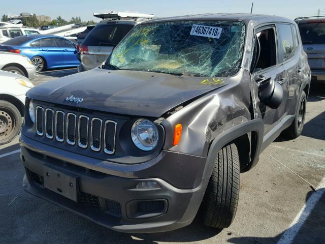 ZACCJAAT9GPD55472 - 2016 JEEP RENEGADE S BROWN photo 2