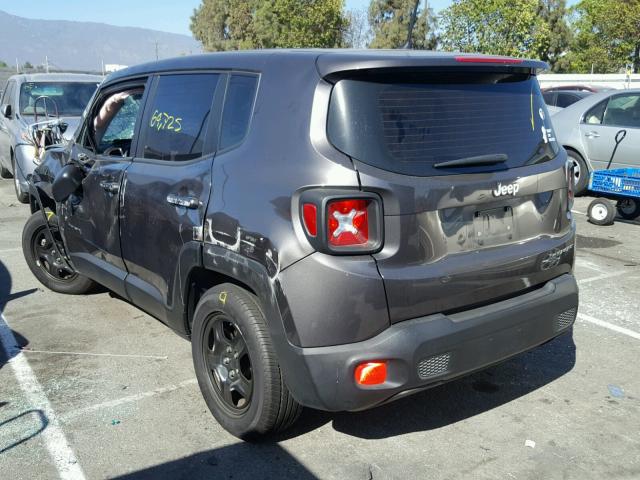 ZACCJAAT9GPD55472 - 2016 JEEP RENEGADE S BROWN photo 3