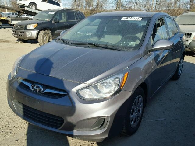 KMHCT4AE2EU598870 - 2014 HYUNDAI ACCENT GLS GRAY photo 2