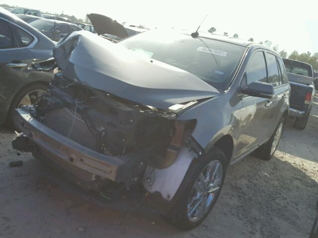 2FMDK3JC5EBB54677 - 2014 FORD EDGE SEL GRAY photo 2