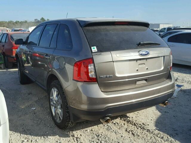 2FMDK3JC5EBB54677 - 2014 FORD EDGE SEL GRAY photo 3