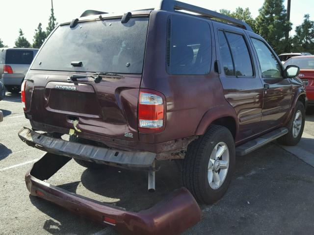 JN8DR09Y53W808186 - 2003 NISSAN PATHFINDER BURGUNDY photo 4