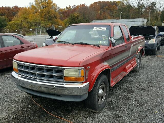 1B7GG23Y9SS305902 - 1995 DODGE DAKOTA RED photo 2