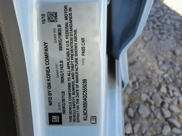 KL8CK6S04GC555039 - 2016 CHEVROLET SPARK EV 1 蓝色 照片 10