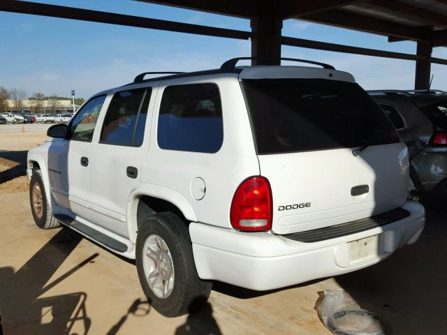 1B4HR28N81F560686 - 2001 DODGE DURANGO WHITE photo 3