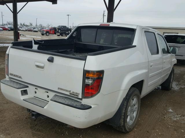 2HJYK16537H537310 - 2007 HONDA RIDGELINE WHITE photo 4