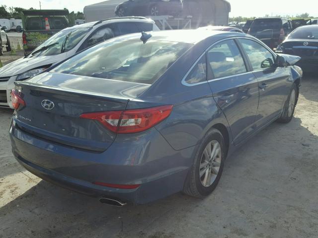 5NPE24AF0GH397183 - 2016 HYUNDAI SONATA SE BLUE photo 4