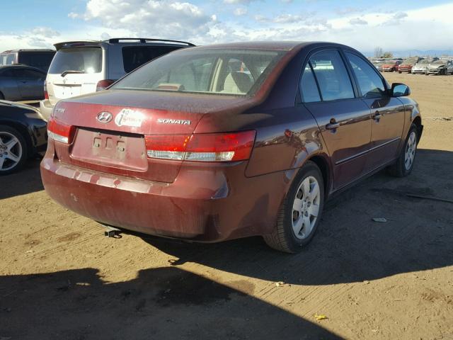 5NPET46C47H204111 - 2007 HYUNDAI SONATA BURGUNDY photo 4