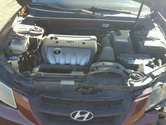 5NPET46C47H204111 - 2007 HYUNDAI SONATA BURGUNDY photo 7