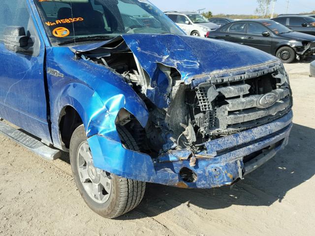 1FTEX1CW7AKA58300 - 2010 FORD F150 SUPER BLUE photo 9