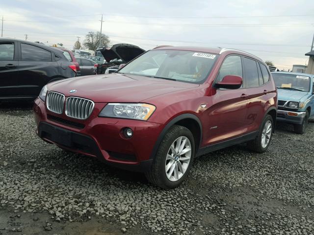 5UXWX9C52E0D24108 - 2014 BMW X3 XDRIVE2 RED photo 2