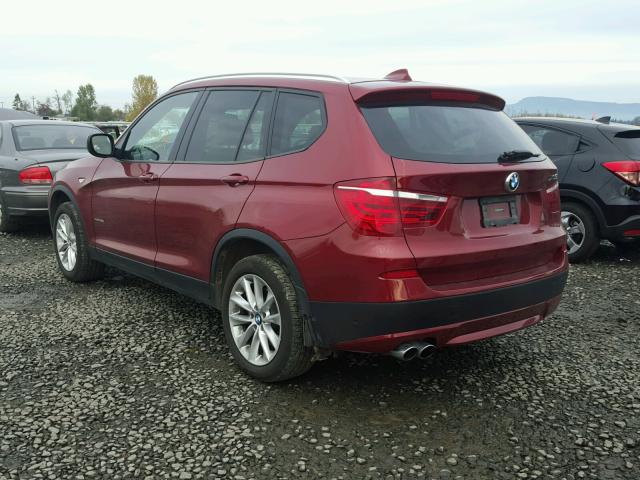 5UXWX9C52E0D24108 - 2014 BMW X3 XDRIVE2 RED photo 3