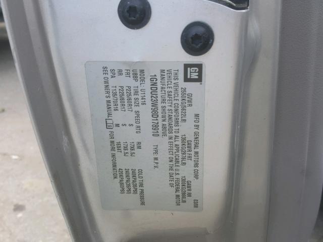 1GNDU23W98D178910 - 2008 CHEVROLET UPLANDER L 棕色 照片 10