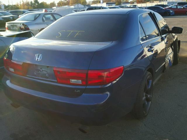 1HGCM55495A077124 - 2005 HONDA ACCORD LX BLUE photo 4