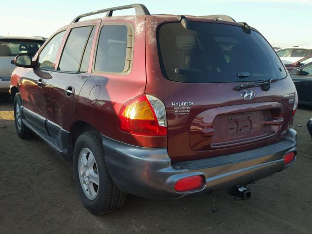 KM8SC73EX4U597457 - 2004 HYUNDAI SANTA FE G RED photo 3