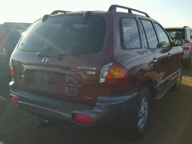 KM8SC73EX4U597457 - 2004 HYUNDAI SANTA FE G RED photo 4