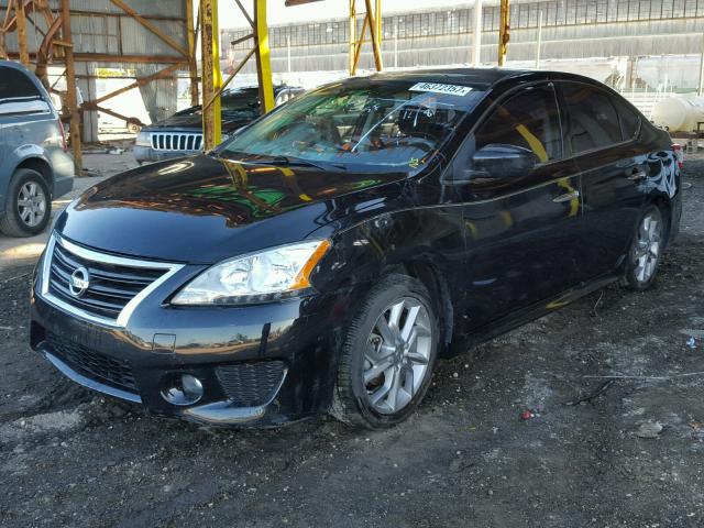 3N1AB7APXEL636991 - 2014 NISSAN SENTRA S BLACK photo 2