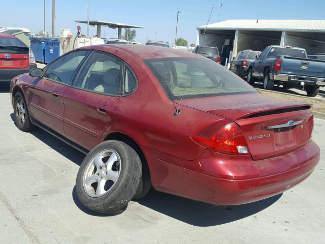 1FAFP55S72G148109 - 2002 FORD TAURUS SES BURGUNDY photo 3