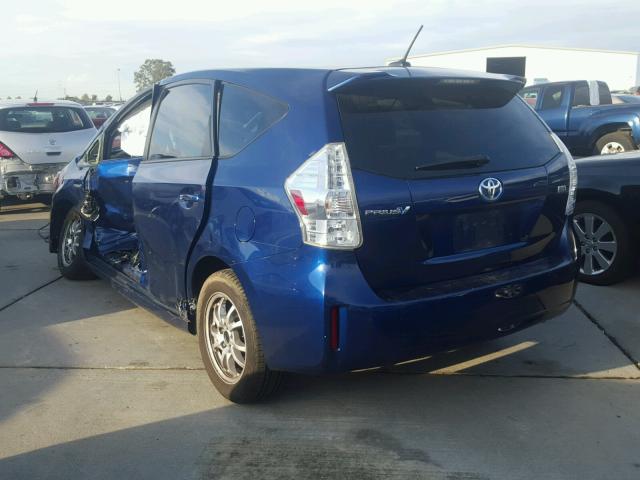 JTDZN3EU2EJ002341 - 2014 TOYOTA PRIUS V BLUE photo 3