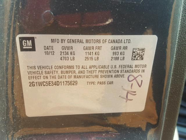 2G1WC5E34D1175629 - 2013 CHEVROLET IMPALA LTZ GRAY photo 10