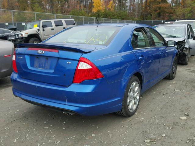 3FAHP0HA3BR171412 - 2011 FORD FUSION SE BLUE photo 4