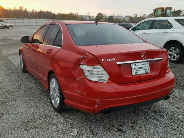 WDDGF54X09R042359 - 2009 MERCEDES-BENZ C 300 RED photo 3