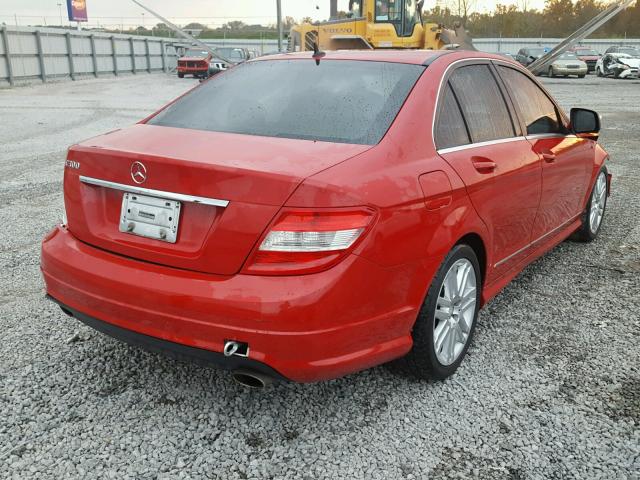 WDDGF54X09R042359 - 2009 MERCEDES-BENZ C 300 RED photo 4