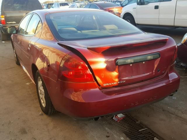 2G2WP522541262841 - 2004 PONTIAC GRAND PRIX MAROON photo 3