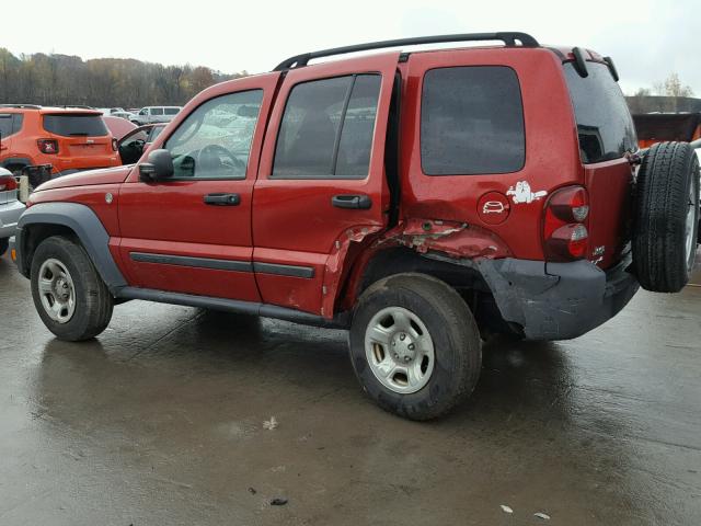 1J4GL48KX6W286135 - 2006 JEEP LIBERTY SP RED photo 3