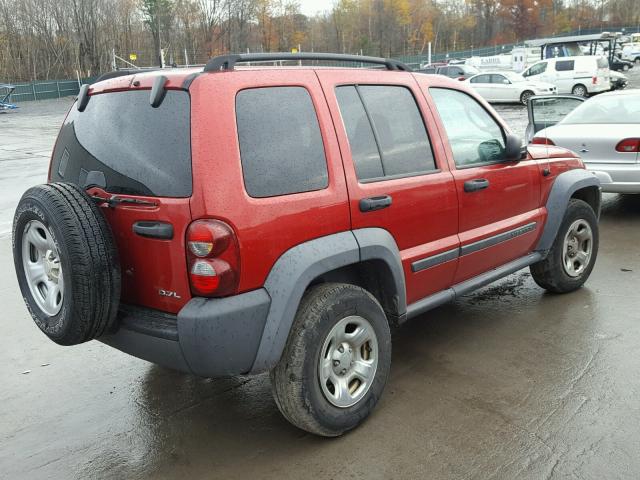 1J4GL48KX6W286135 - 2006 JEEP LIBERTY SP RED photo 4