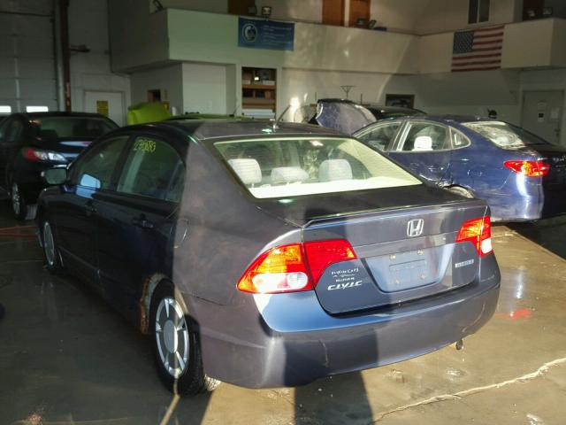 JHMFA36287S030765 - 2007 HONDA CIVIC HYBR GRAY photo 3