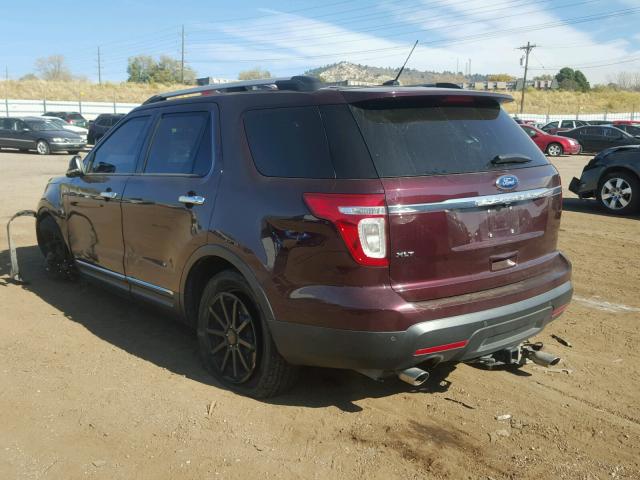 1FMHK7D89BGA13129 - 2011 FORD EXPLORER X BURGUNDY photo 3