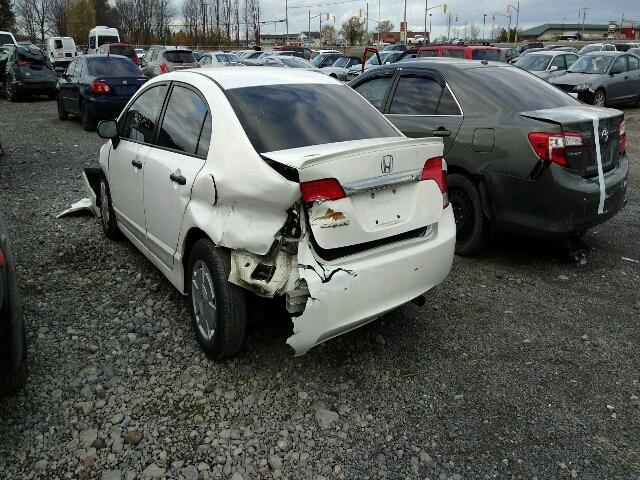 2HGFA16469H101738 - 2009 HONDA CIVIC DX-G WHITE photo 3