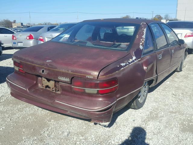 1G1BL53E7MW210868 - 1991 CHEVROLET CAPRICE MAROON photo 4