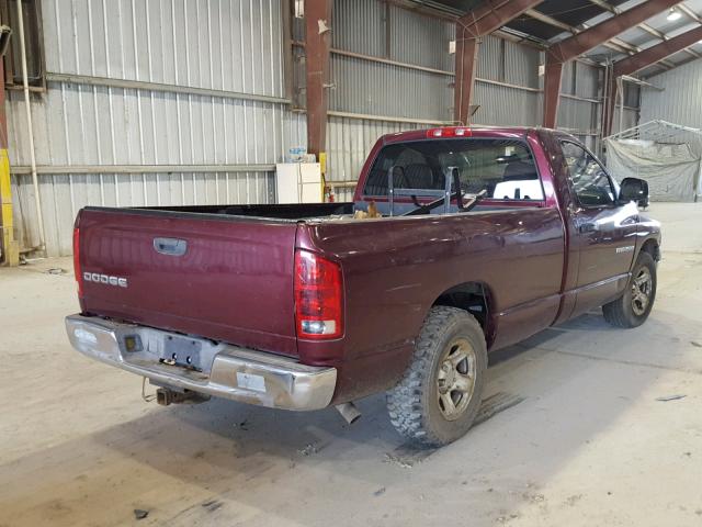 1D7HA16N72J132376 - 2002 DODGE RAM 1500 BURGUNDY photo 4