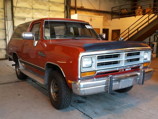 3B4GM07YXLM056346 - 1990 DODGE RAMCHARGER RED photo 1