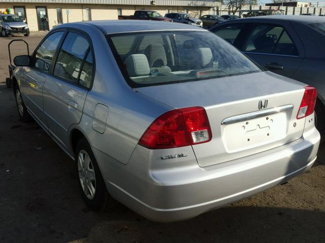 2HGES16553H531933 - 2003 HONDA CIVIC LX SILVER photo 3