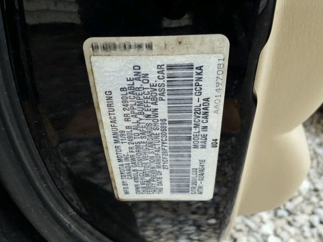 2T1CF28P7YC306896 - 2000 TOYOTA CAMRY SOLA BLACK photo 10