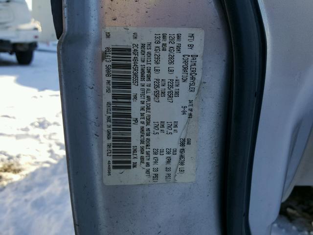 2C4GF48445R305557 - 2005 CHRYSLER PACIFICA SILVER photo 10