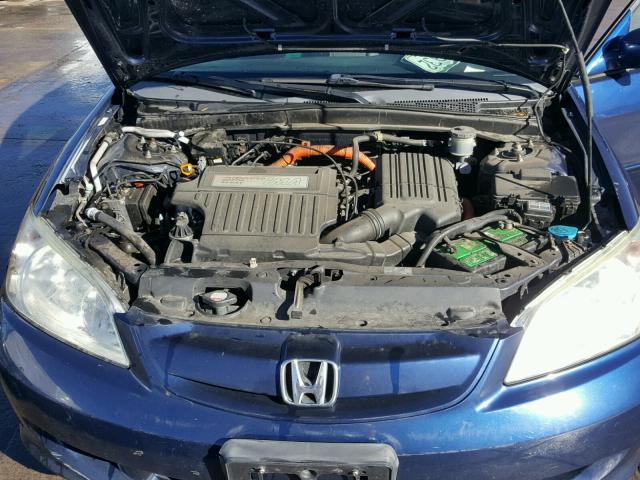 JHMES96655S011179 - 2005 HONDA CIVIC HYBR BLUE photo 7