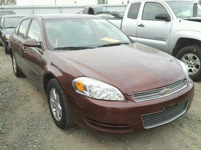 2G1WT58N679385166 - 2007 CHEVROLET IMPALA LT BURGUNDY photo 1