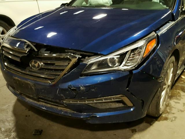 5NPE34AF0FH240037 - 2015 HYUNDAI SONATA SPO BLUE photo 9