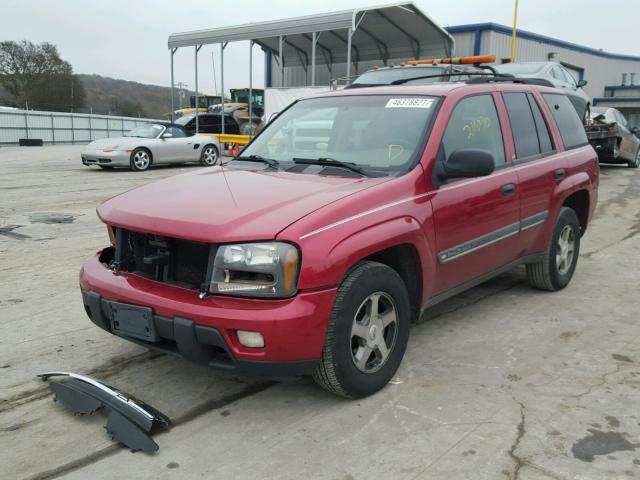 1GNDS13S722165508 - 2002 CHEVROLET TRAILBLAZE BURGUNDY photo 2