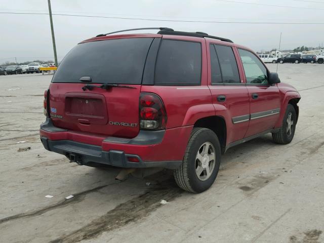 1GNDS13S722165508 - 2002 CHEVROLET TRAILBLAZE BURGUNDY photo 4